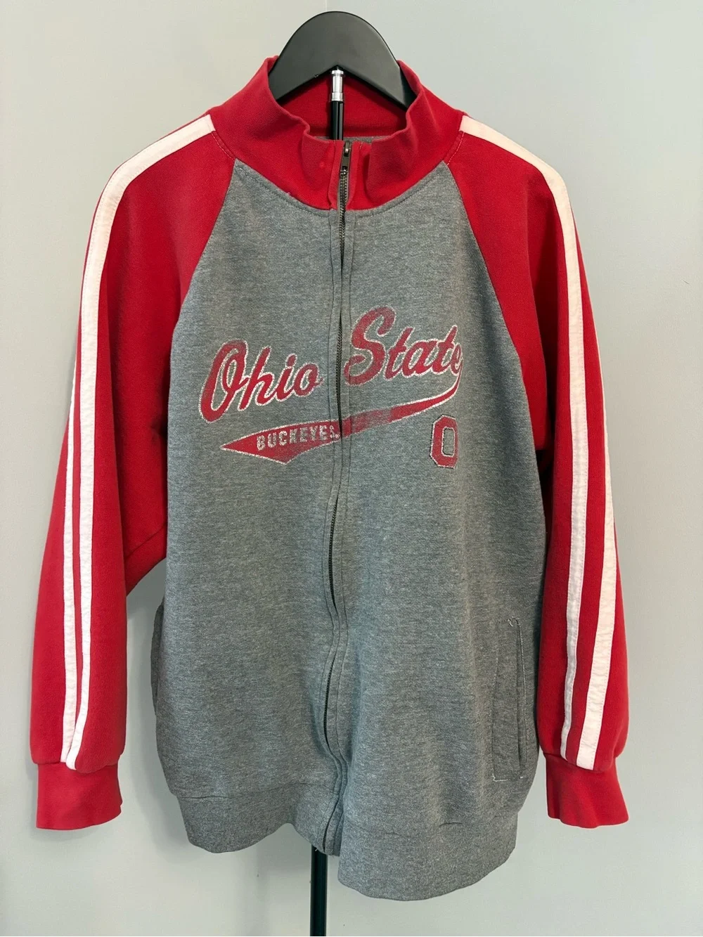 J. America Ohio State Buckeyes Zip Track Jacket XL Vintage-Inspired Sporty Prep